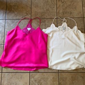 J. Crew silk like tank tops in perfect condition!